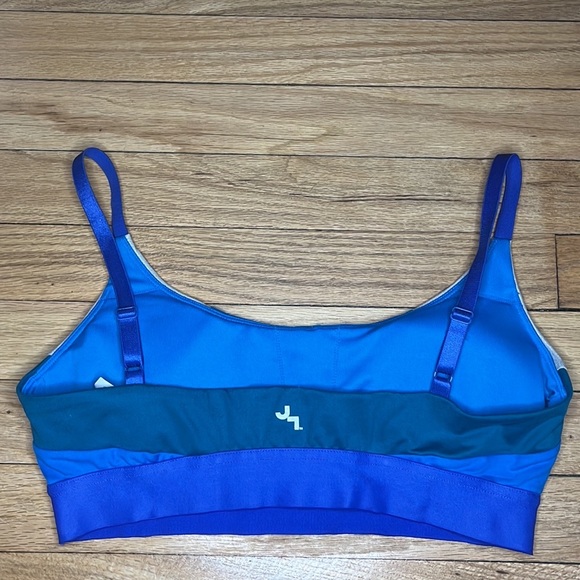 JoyLab Color Block Blue Green Silver Sports Bra, Medium - Picture 3 of 7